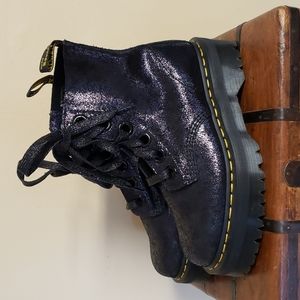 NWT Crackle Black Molly  Suede Dr Marten